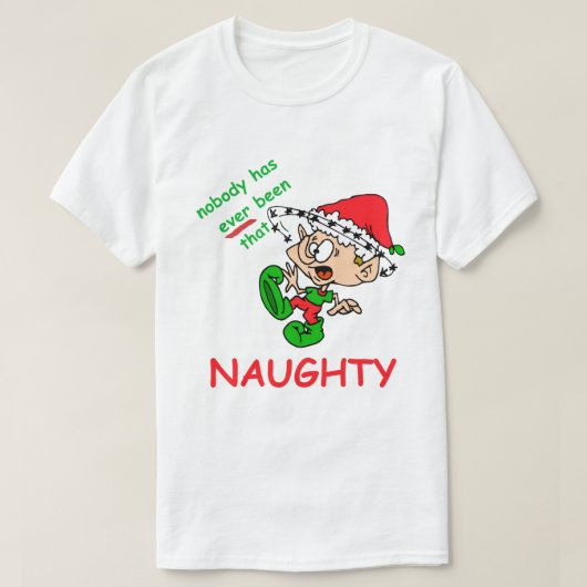 Funny Christmas Shirt Naughty Overwhelmed Elf (Design vorne)