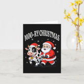 Funny Christmas Shirts - Cow Moo-ry Xmas Santa Karte (Gelbe Blume)