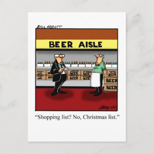 Funny Christmas Shopping Spaß Postcard Feiertagspostkarte