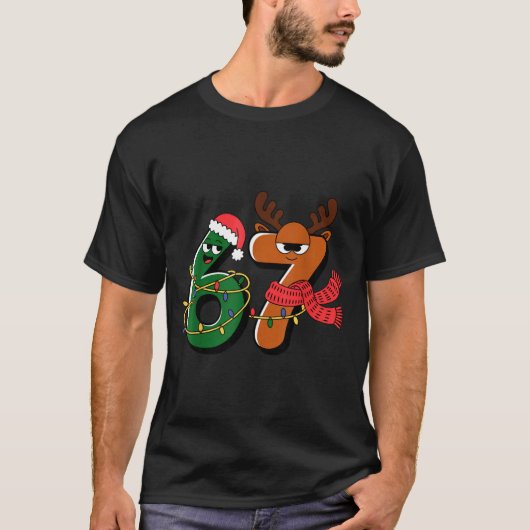 Funny Christmas Six Seven 67 Meme 6 7, Holiday Paj T-Shirt (Vorderseite)