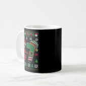 Funny Christmas Six Seven 67 Meme Santa Elf Retro Kaffeetasse (Vorderseite Links)