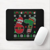 Funny Christmas Six Seven 67 Meme Santa Elf Retro Mousepad (Mit Mouse)