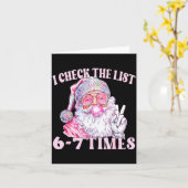 Funny Christmas Six Seven Meme Santa I Check List Karte (Gelbe Blume)