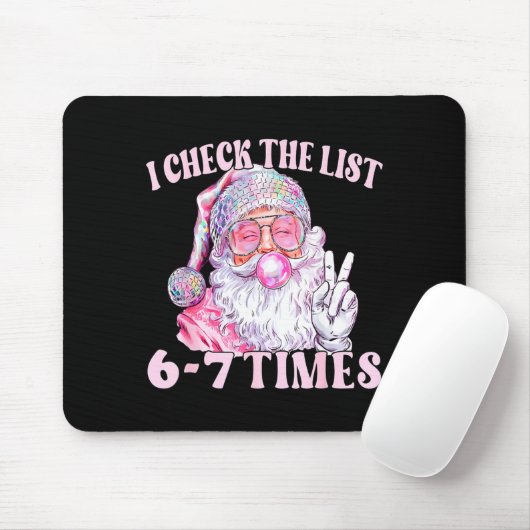 Funny Christmas Six Seven Meme Santa I Check List Mousepad (Mit Mouse)