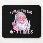 Funny Christmas Six Seven Meme Santa I Check List Mousepad (Vorne)