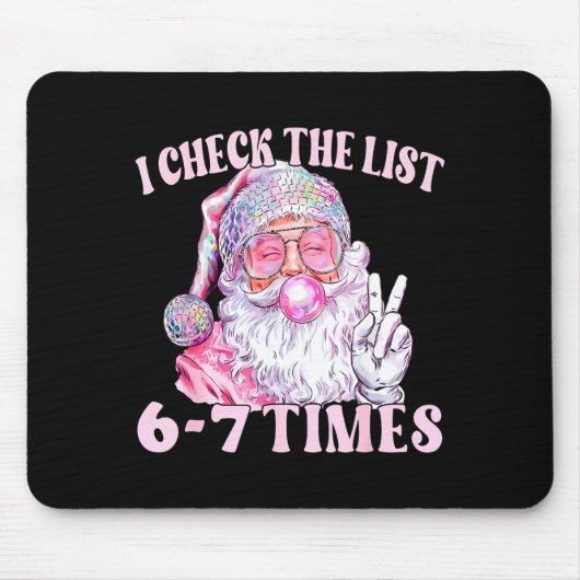 Funny Christmas Six Seven Meme Santa I Check List Mousepad (Vorne)