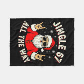 Funny Christmas Six Seven Santa Rock N' Roll Hands Fleecedecke (Vorderseite (Horizontal))