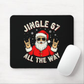 Funny Christmas Six Seven Santa Rock N' Roll Hands Mousepad (Mit Mouse)