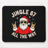 Funny Christmas Six Seven Santa Rock N' Roll Hands Mousepad (Vorne)