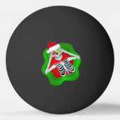 Funny Christmas Skeleton Hat Red Green Spritzer Tischtennisball (Rückseite)