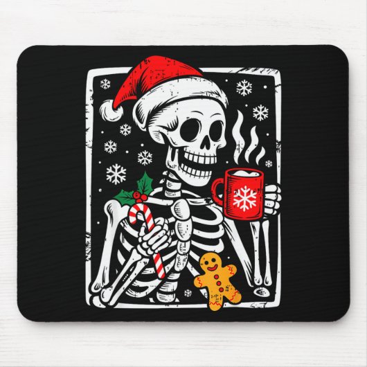 Funny Christmas Skeleton Hot Chocolate Xmas Men Wo Mousepad (Vorne)