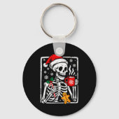 Funny Christmas Skeleton Hot Chocolate Xmas Men Wo Schlüsselanhänger (Vorderseite)
