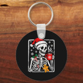 Funny Christmas Skeleton Hot Chocolate Xmas Men Wo Schlüsselanhänger (Vorderseite)