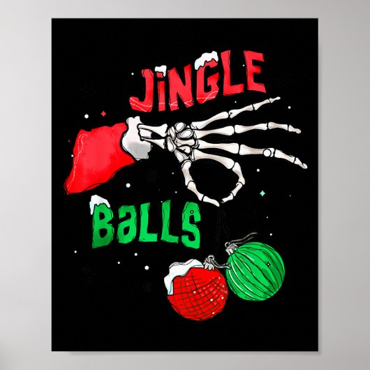 Funny Christmas Skeleton Jingle Funny Xmas Matchin Poster (Vorne)