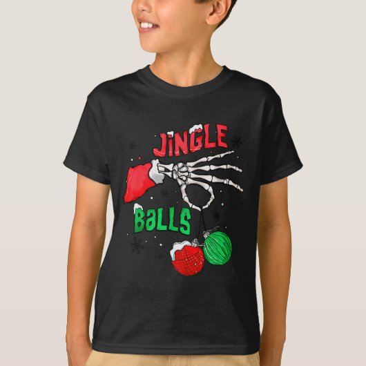 Funny Christmas Skeleton Jingle Funny Xmas Matchin T-Shirt (Vorderseite)