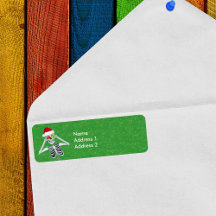 Funny Christmas Skeleton Ornament Eyes Hat Grün