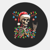 Funny Christmas Skeleton Santa Hat Xmas Vibes For  Runder Aufkleber (Vorderseite)
