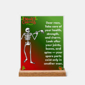 Funny Christmas Skeleton Wishes for man Acrylschild (Vorderseite)