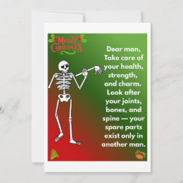 Funny Christmas Skeleton Wishes for man Feiertagskarte