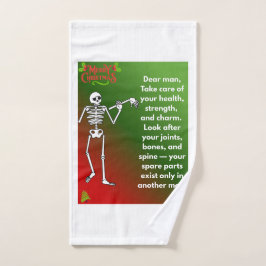 Funny Christmas Skeleton Wishes for man Handtuch
