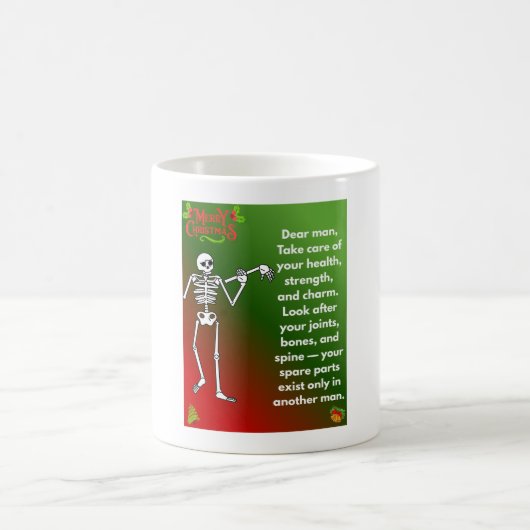 Funny Christmas Skeleton Wishes for man Kaffeetasse (Mittel)