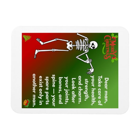 Funny Christmas Skeleton Wishes for man Magnet (Horizontal)