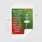 Funny Christmas Skeleton Wishes for woman Holiday Golfhandtuch (Insitu)