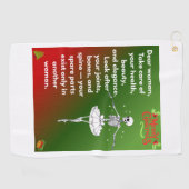 Funny Christmas Skeleton Wishes for woman Holiday Golfhandtuch (Horizontal)
