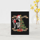 Funny Christmas Skeletto Sorta Merry Sorta Beängst Karte (Gelbe Blume)