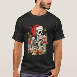 Funny Christmas Skeletts Eisdiele Western T-Shirt