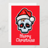 Funny Christmas Skull, Frohe Weihnachten Einladung (Vorne/Hinten)