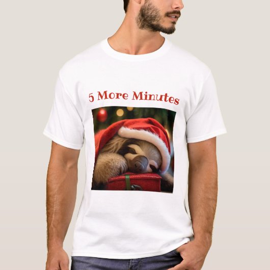 Funny Christmas Sloth Wearing Hat Men's T - Shirt (Vorderseite)