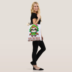 Funny Christmas Sloth Weihnachtsbaum Cartoon Tasche