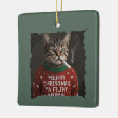 Funny Christmas Smoking Cat Sarcastic Holiday Meme Keramikornament (Links)