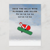 Funny Christmas Snowboarding Postcard Einladungspostkarte (Vorderseite)