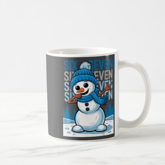 Funny Christmas Snowman Dabbing Xmas Dab Six Seven Kaffeetasse (Rechts)