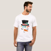 Funny Christmas Snowman Face Hat T-Shirt (Vorne ganz)