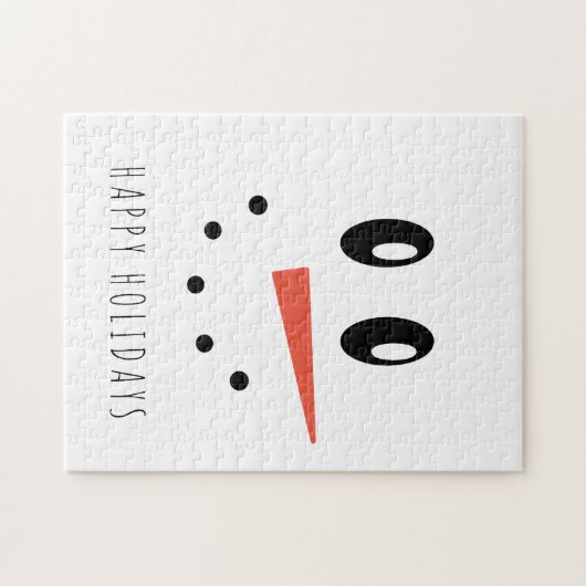 Funny Christmas Snowman Face Puzzle (Horizontal)