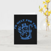 Funny Christmas Snowman I'd Melt For You Karte (Gelbe Blume)