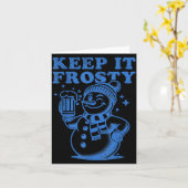 Funny Christmas Snowman Keep It Frosty Karte (Gelbe Blume)