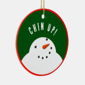 Funny Christmas Snowman Keramik Ornament (Rechts)