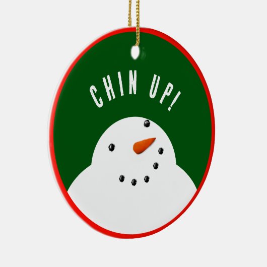 Funny Christmas Snowman Keramik Ornament (Rechts)