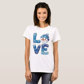 Funny Christmas Snowman Love T-Shirt (Vorne ganz)