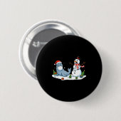 Funny Christmas Snowman Sea Lion Xmas Mens Womens Button (Vorne & Hinten)
