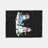 Funny Christmas Snowman Sea Lion Xmas Mens Womens  Fleecedecke (Vorderseite (Horizontal))