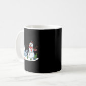 Funny Christmas Snowman Sea Lion Xmas Mens Womens Kaffeetasse (Vorderseite Links)