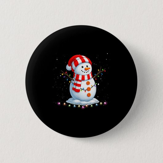 Funny Christmas Snowman Tee Cute Santa Men Women K Button (Vorderseite)