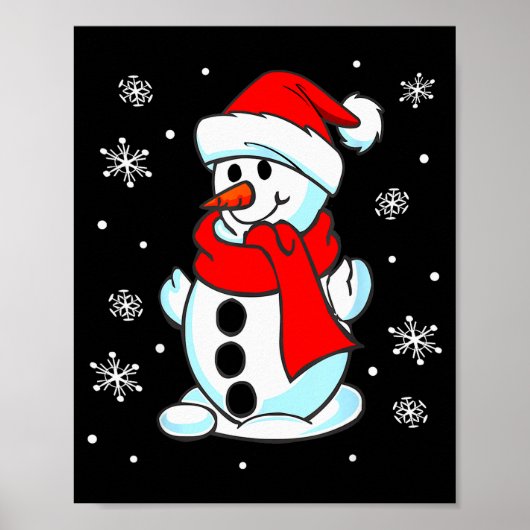 Funny Christmas Snowman Tee Cute Santa Men Women K Poster (Vorne)