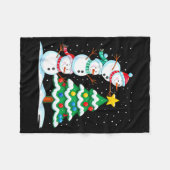 Funny Christmas Snowman Topper Tree Holiday Family Fleecedecke (Vorderseite (Horizontal))