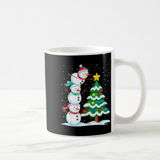Funny Christmas Snowman Topper Tree Holiday Family Kaffeetasse (Rechts)